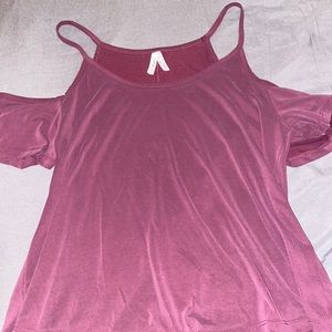 Mudd Burgundy cap sleeve off the shoulder top